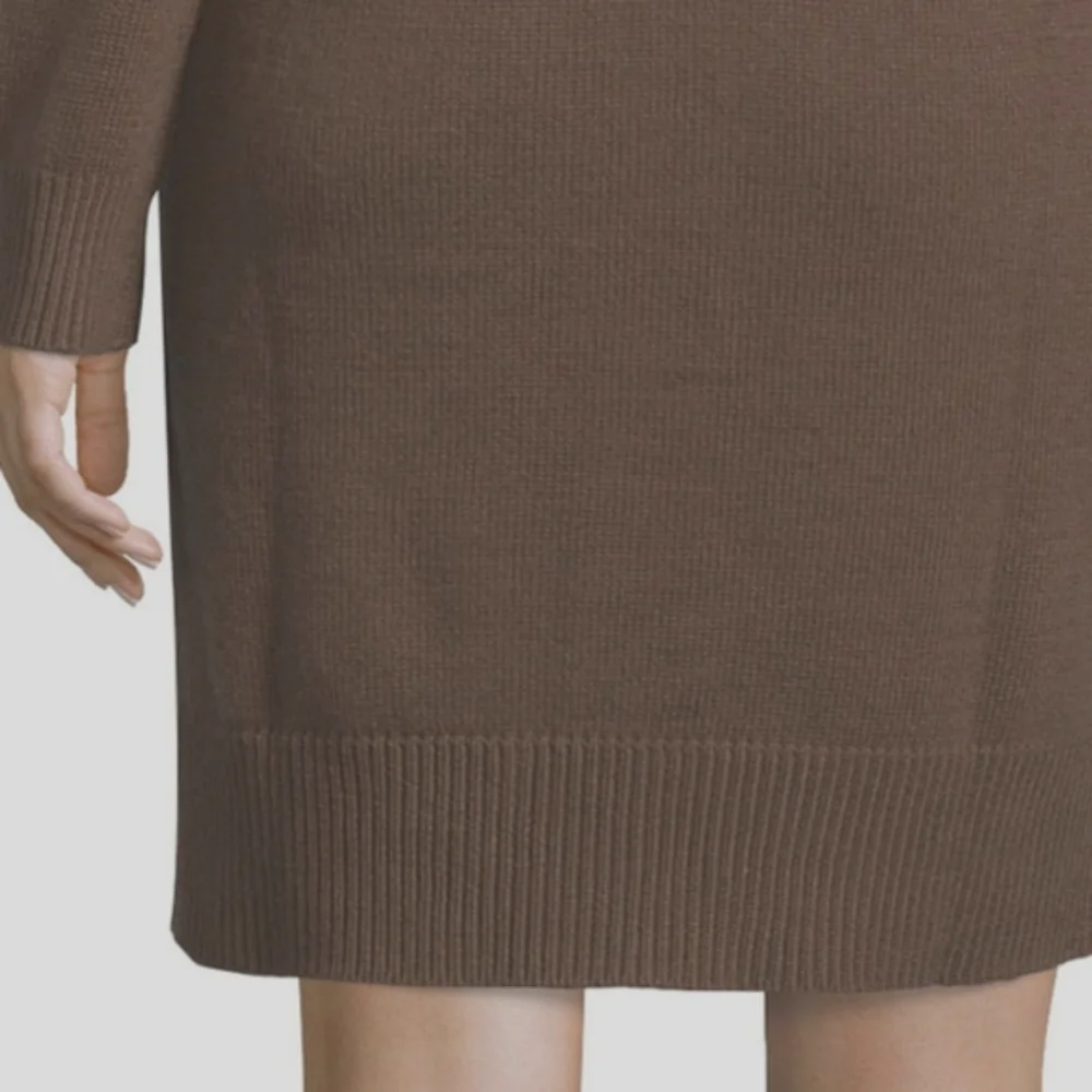 Michael Kors knit sweater mini cashmere chocolate brown dress